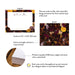 Specifications graphic showing the front and back of personalized burgundy floral wedding thank you cards, A2 size 5.5 × 4.25 inches and matte cardstock.