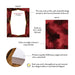 Front and back of personalized burgundy watercolor geometric note cards showing A2 dimensions and matte cardstock details.