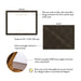 Specifications graphic showing the front and back of personalized business thank you cards with geometric design, A2 size 5.5 × 4.25 inches and matte cardstock.