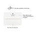 Optional return address printing example on a white envelope for personalized camera photo note cards.