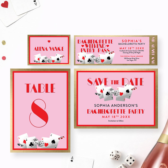 Personalized Lucky in Love Casino Bachelorette Party Invitation