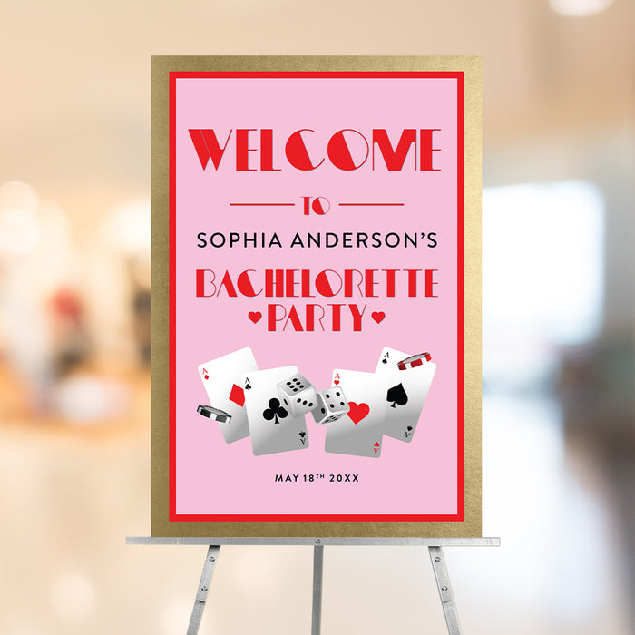 Personalized Lucky in Love Casino Bachelorette Party Invitation
