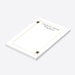 Personalized white casino notepad styled as a playing card with custom name, Midnight Notes wording, gold border and skull illustrations-side