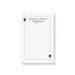 Personalized white casino notepad styled as a playing card with custom name, Midnight Notes wording, gold border and skull illustrations