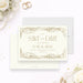 Personalized celestial Art Deco wedding save the date card with custom couple’s names, wedding date, Sonoma location and gold star border-front-back