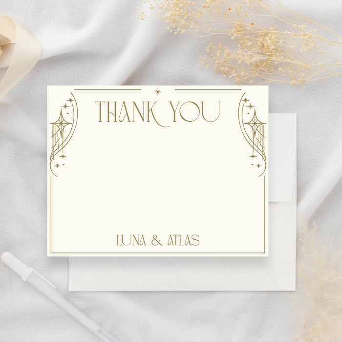 Personalized Celestial Art Deco Wedding Invitation