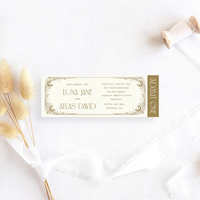 Personalized Celestial Art Deco Wedding Invitation