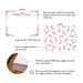 Front and back of personalized christmas candy cane note cards showing A2 dimensions and matte cardstock details.