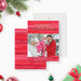 personalized family Christmas greeting card with festive red watercolor accents and custom holiday photo-front-back