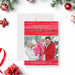 personalized family Christmas greeting card with festive red watercolor accents and custom holiday photo-front