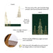 Front and back of personalized christmas tree note cards showing A2 dimensions and matte cardstock details.