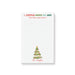 Personalized Christmas notepad featuring a hand-drawn Christmas tree, colorful holiday heading, lined writing space, and a custom family name.