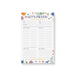 personalized fiesta party planner notepad with floral artwork, Let’s Fiesta heading, planning sections, custom name, and lined writing space