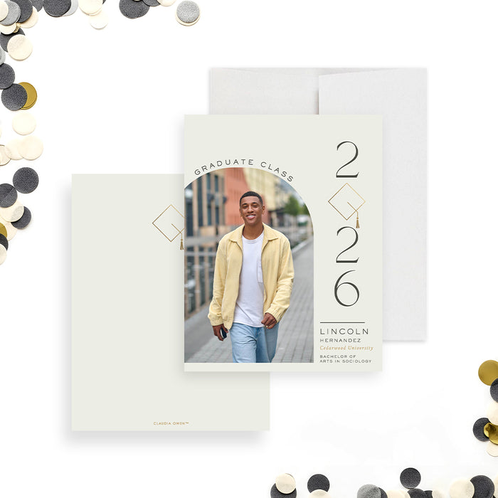 Class of 2026 Graduation Announcement Photo Card Personalized Grad Car