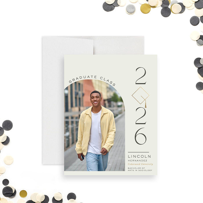 Class of 2026 Graduation Announcement Photo Card Personalized Grad Card