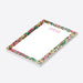 personalized notepad with colorful abstract border, custom name, and clean white writing space-side