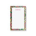 personalized notepad with colorful abstract border, custom name, and clean white writing space