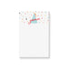 Personalized colorful birthday notepad with party hat and confetti