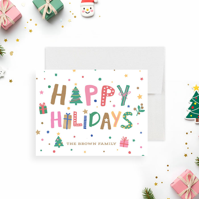 Colorful Holiday Party Invitation Whimsical Christmas