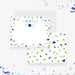 Personalized colorful confetti thank you card with green and blue lettering-front-back