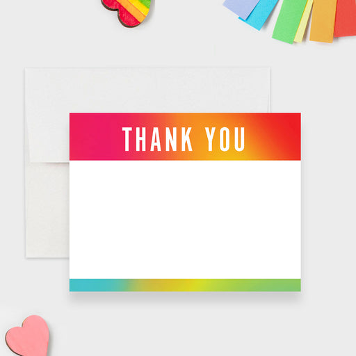 Colorful personalized thank you card for celebrations and party guests

