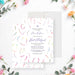 Personalized colorful watercolor wildflower Bat Mitzvah invitation with Star of David, custom name, ceremony details and RSVP information-front-back