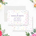 Personalized colorful watercolor wildflower Bat Mitzvah save the date card with Star of David, custom name, event date and invitation to follow wording-front-back