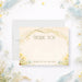 Personalized wedding thank you card with colorful wildflowers, delicate arched vine border, writing space and couple’s names-front