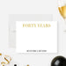 personalized 40th corporate anniversary thank you card with elegant gold-style lettering and clean white background-front