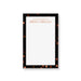 personalized corporate dinner notepad with custom name, company name, black border, warm confetti accents, and blank writing space