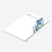 Personalized corporate notepad with blue geode watercolor, gold accents, and name-side