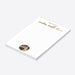 Personalized engagement notepad with a custom couple's photo, names, elegant gold "notes with love" script, and lined pages for everyday notes, lists, and planning.-side