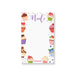 Personalized cupcake notepad with colorful cupcakes, berries, sprinkles, and custom name
