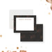 Personalized Dark Floral Note Cards. Front and matching dark charcoal and warm brown floral back displayed with a white envelope.