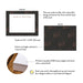 Product details for personalized dark floral note cards: front and back designs, A2 size, matte cardstock, and design proof.