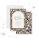 Personalized birthday party invitation with blush pearls, clear jewels, ornate scrollwork, custom name and event details-front-back