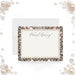 Personalized note card with custom name and ornate border of blush pearls, clear jewels and scrollwork-front