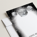 Personalized disco note card angled close-up