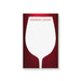Personalized notepad with a wine glass silhouette on a red background reminiscent of full-bodied wine, featuring a custom name.