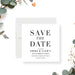 Elegant minimalist wedding save the date card with modern script typography-front