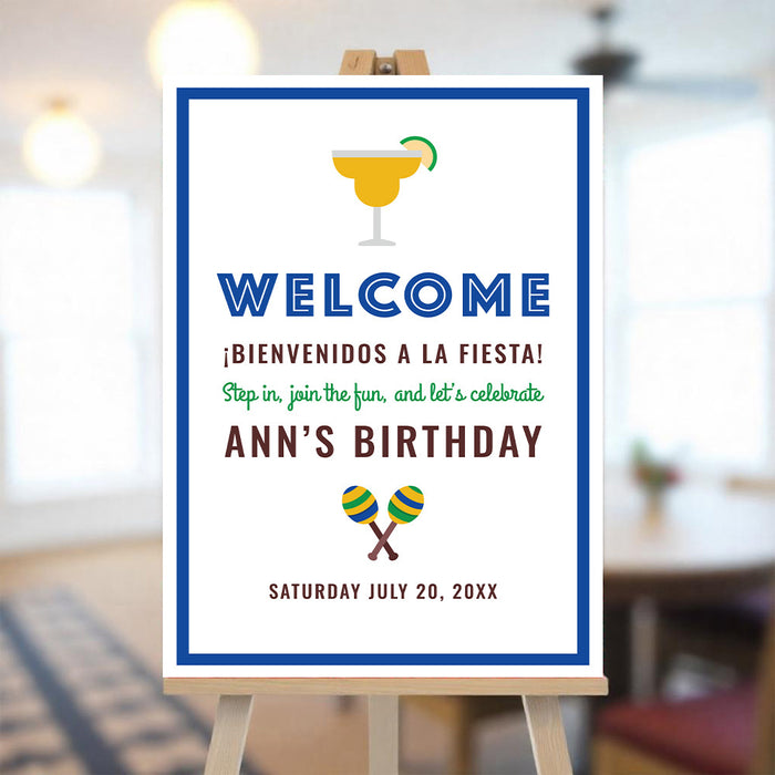 Personalized Fiesta Birthday Party Invitation with Margarita