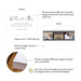 Product details graphic for personalized film strip photo wedding thank you card, showing front and back designs, A2 size, and matte cardstock.