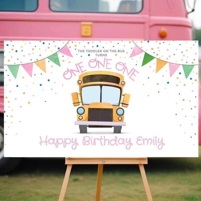 Personalized first birthday welcome sign for girl featuring elegant design, perfect for party entrance and milestone celebration.