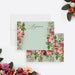personalized floral birthday thank you card with vintage pink flowers, white daisies, sage green background, and custom name-front-back