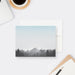 Personalized note card featuring a serene forest and mountain landscape design with customizable name ideal for nature lovers and outdoor-themed correspondence.