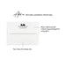 Optional return address printing example on a white envelope for personalized forest note cards.