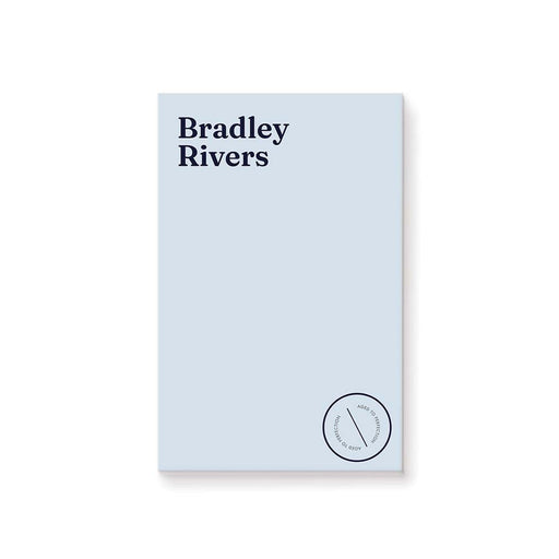 personalized Forty Something notepad with light blue background and modern minimalist design
