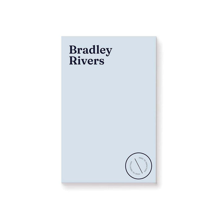 personalized Forty Something notepad with light blue background and modern minimalist design