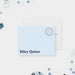 personalized Forty Something thank you card with light blue minimalist design-front
