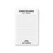 Personalized funny lined notepad for men with Confessions Go Here heading, black handcuff illustration and custom full name